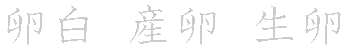 漢字「卵（ラン）」の書き順（筆順）、読み、画数、熟語